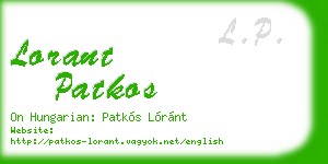 lorant patkos business card